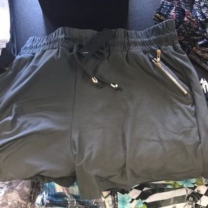Grey w/ gold zippers shorts